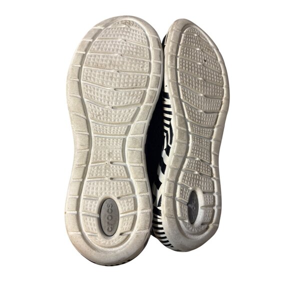 Crocs Mens 8/Womens 10 Black & White Athletic Sneakers With Zebra Pattern - Picture 6 of 8